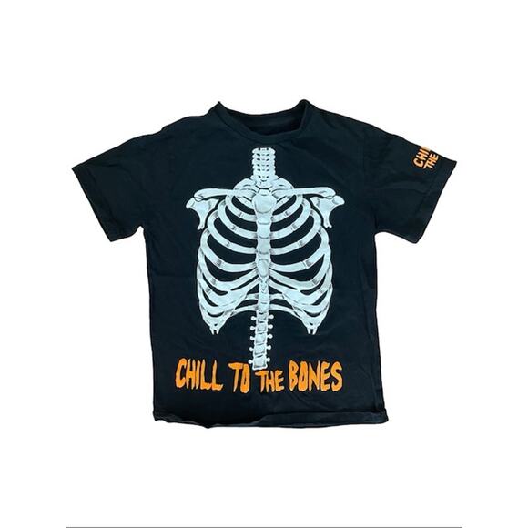 Eighty Eight Brand Boys Skeleton Graphic Tee Size 10/12 – “Chill to the Bones” - Picture 1 of 3